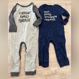 Kids One Piece Set of Two- Gray and Blue Size 18 Months